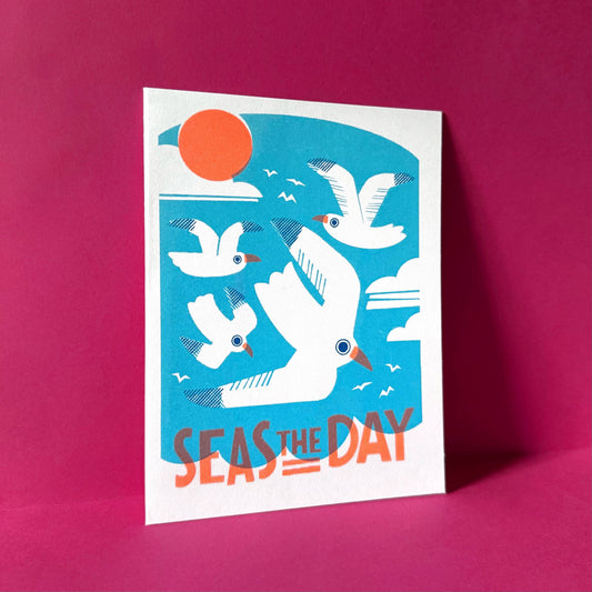 Seas the Day Risograph Greeting Card
