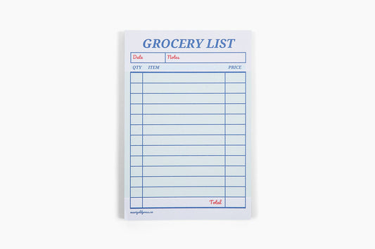Guest Check Notepad Grocery List