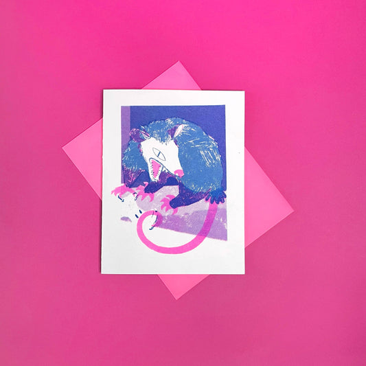 Awesome Possum - Risograph Everyday Card