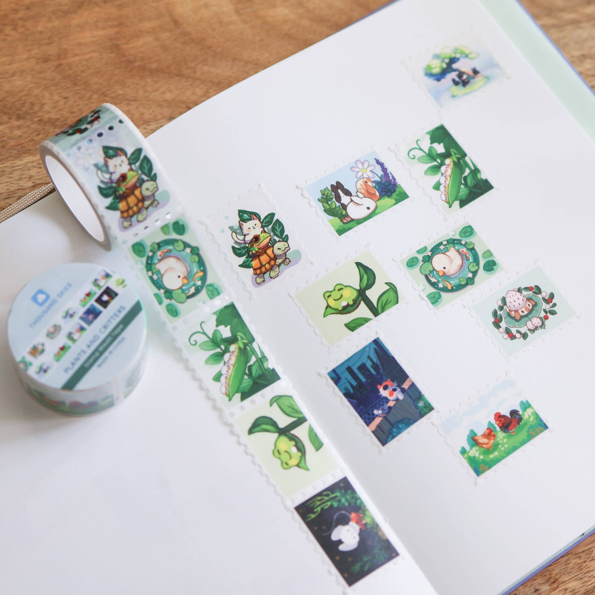 Stamp Washi Tape - Plants and Critters
