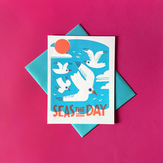 Seas the Day Risograph Greeting Card