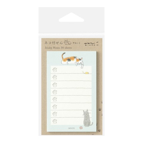 Midori To Do Sticky Notes — Cat, Green