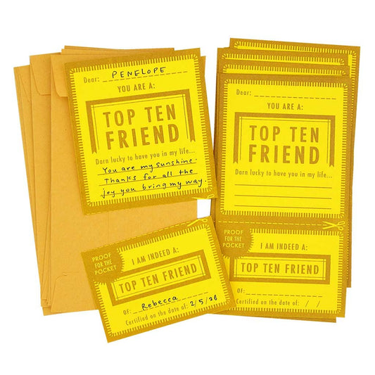 Top Ten Friend Mini Cards + Envelopes