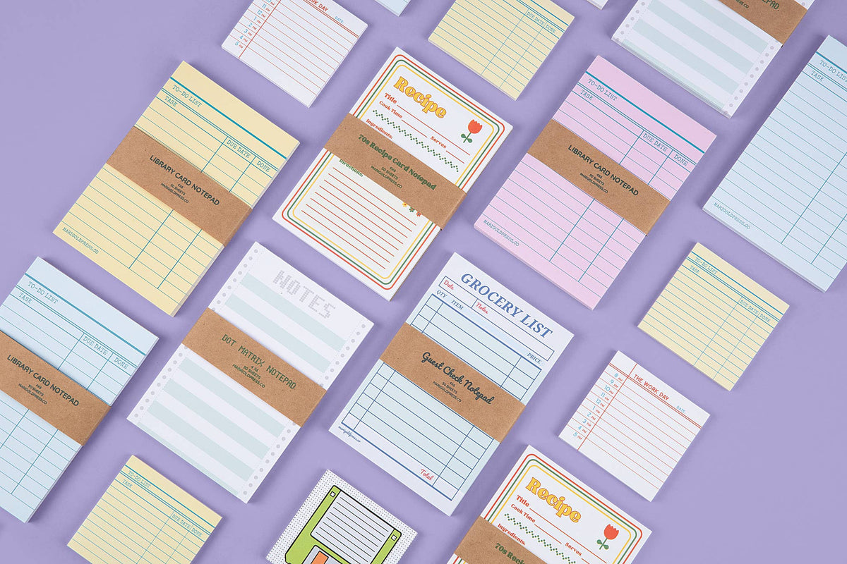 Library Card Notepad - Yellow