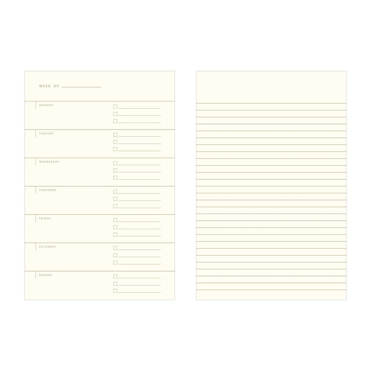 Really Really Organized Undated Weekly Planner Journal: French Vanilla Cover | Bluebird Ink
