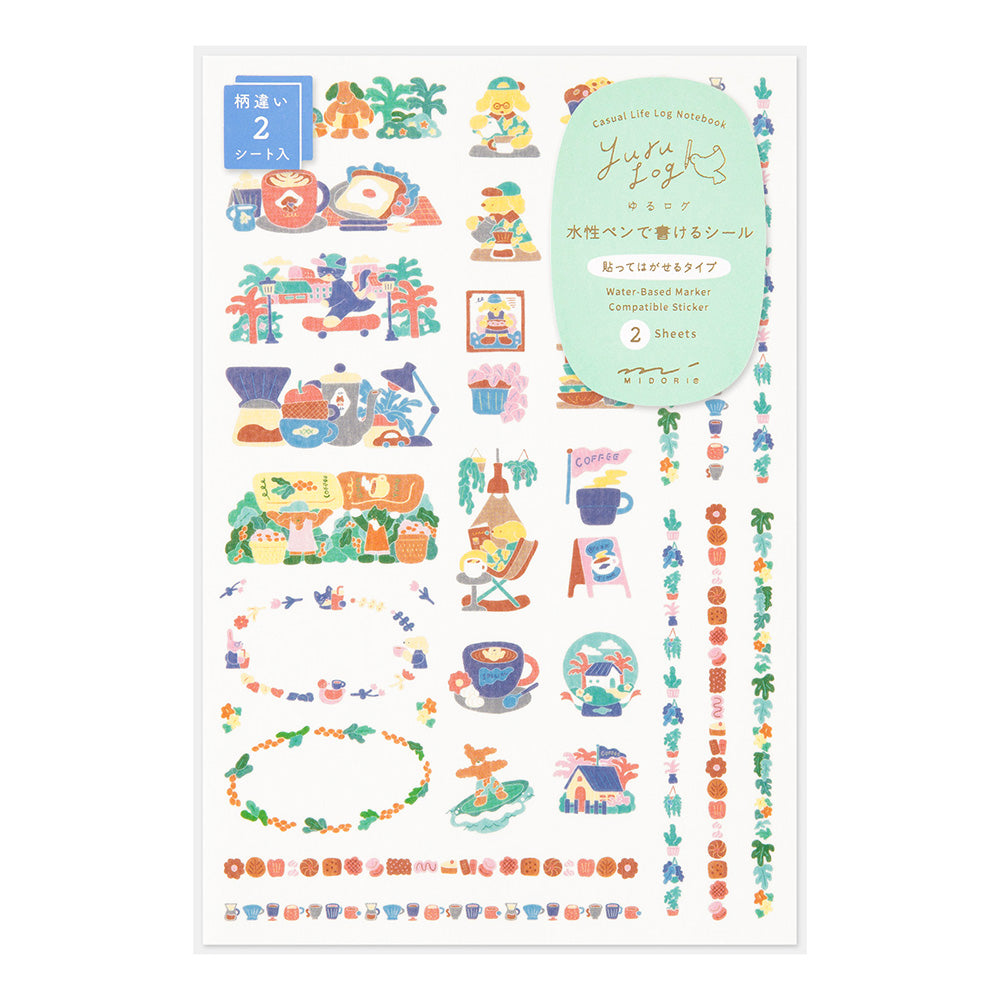 Yuru Log Decoration Stickers — 2 Sheets — Coffee Shop