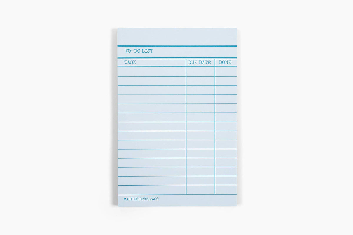 Library Card Notepad - Blue