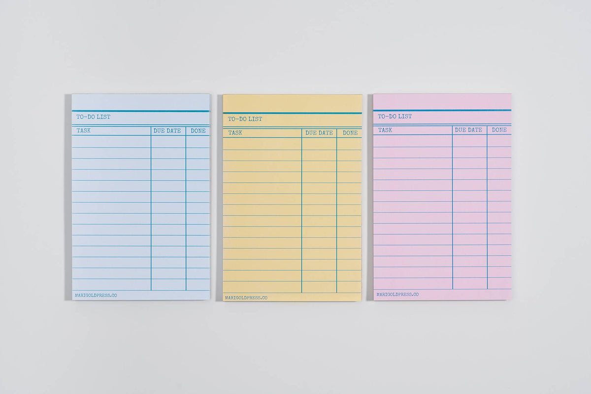 Library Card Notepad - Yellow