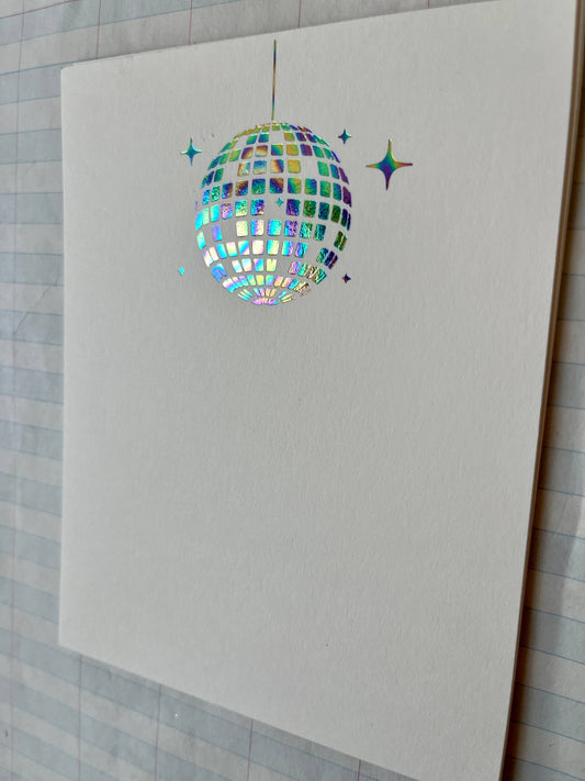 Disco Ball Foil Pressed Stationery Set: Iridescent