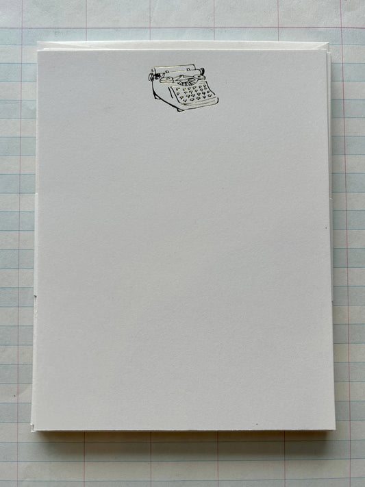 Typewriter Foil Pressed Stationery : Gold