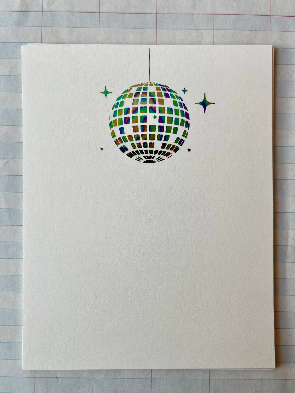 Disco Ball Foil Pressed Stationery Set: Iridescent